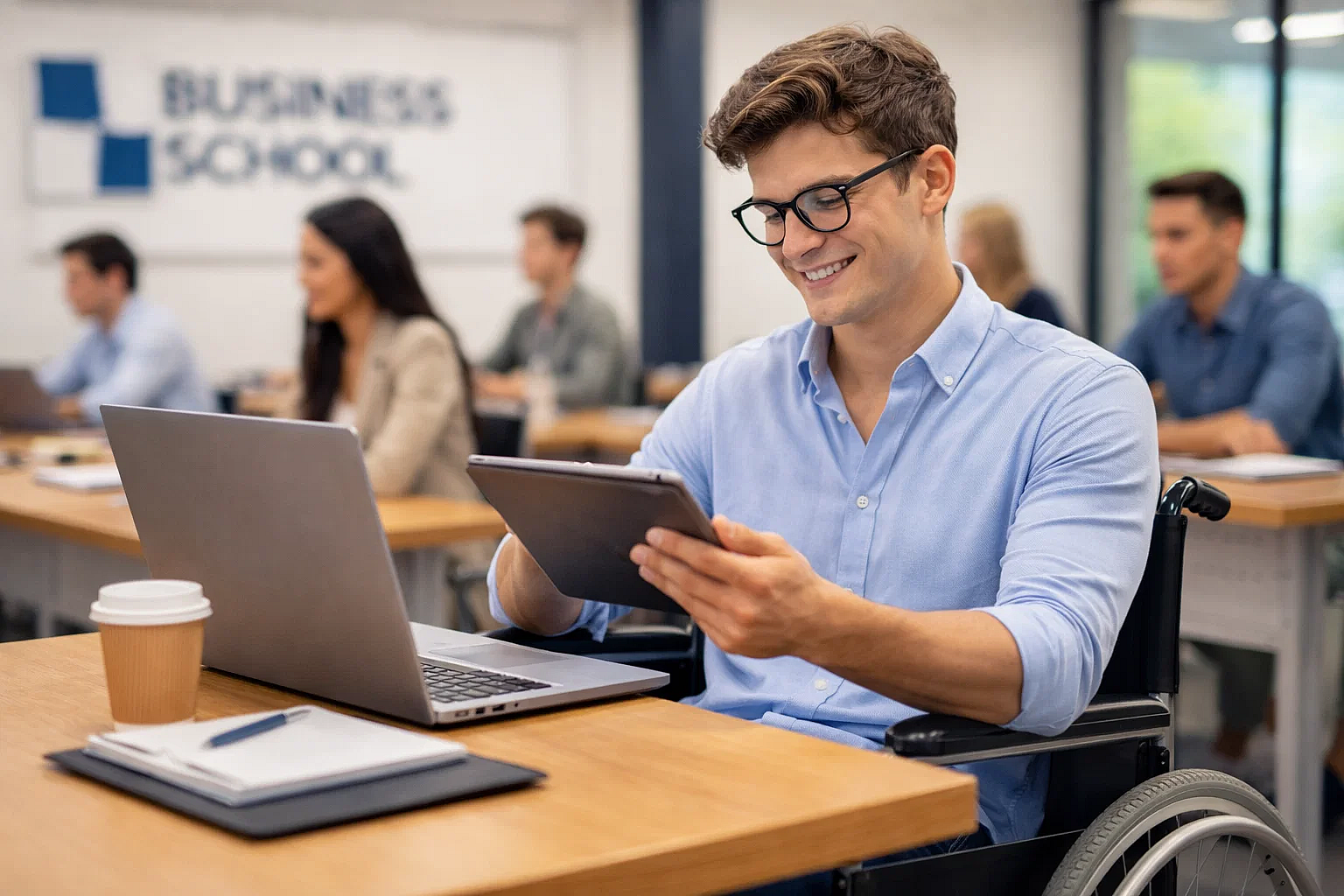 Business school accessibility hero